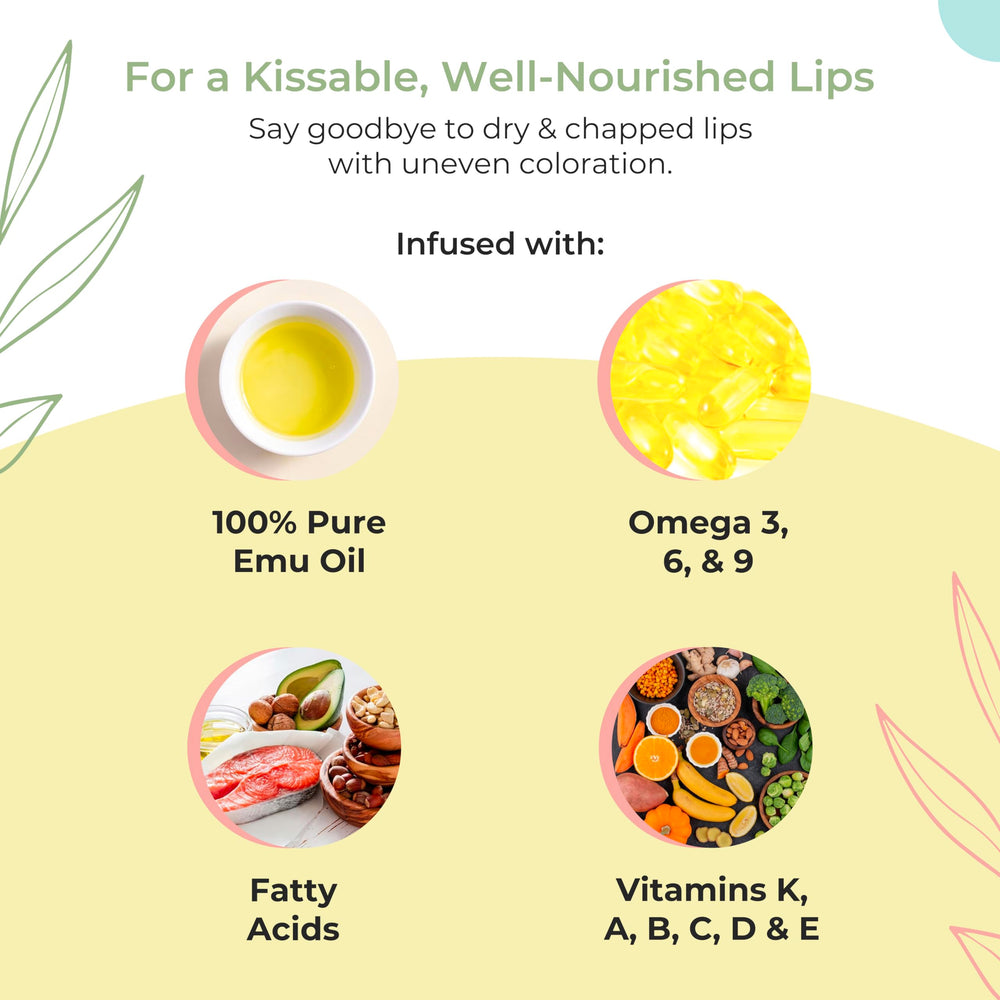 Y Not Natural Emu Oil Lip Balm SPF50+ label emphasizes long-lasting lip protection.