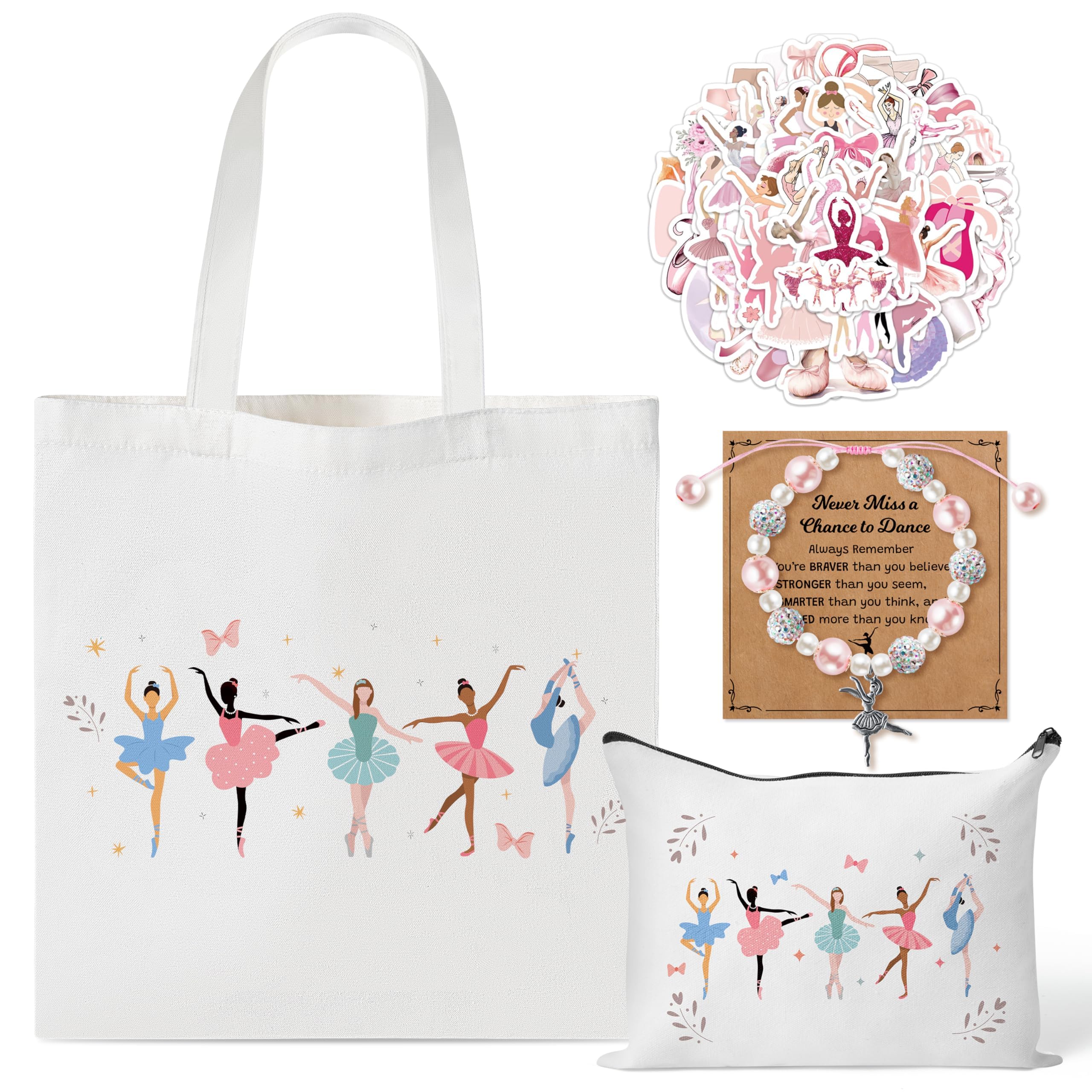Y1tvei ballet tote bag kit front view shows a spacious recital carryall