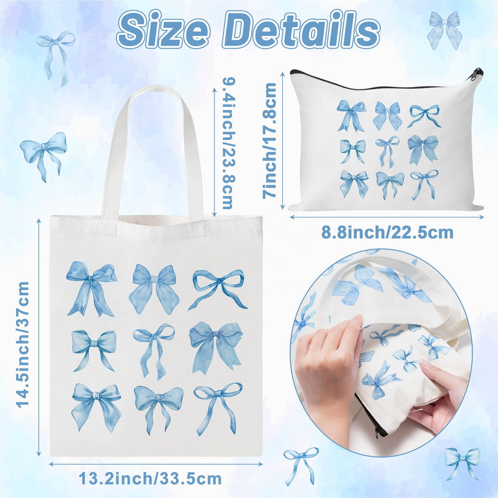 Y1tvei Blue Bows set front view highlights coordinated accessories.