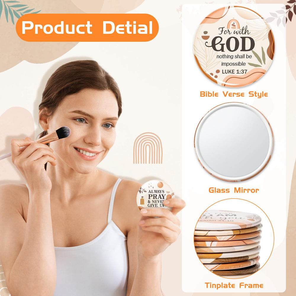 Y1tvei pocket-sized mirror at 2.76 inches fits purse or pocket.
