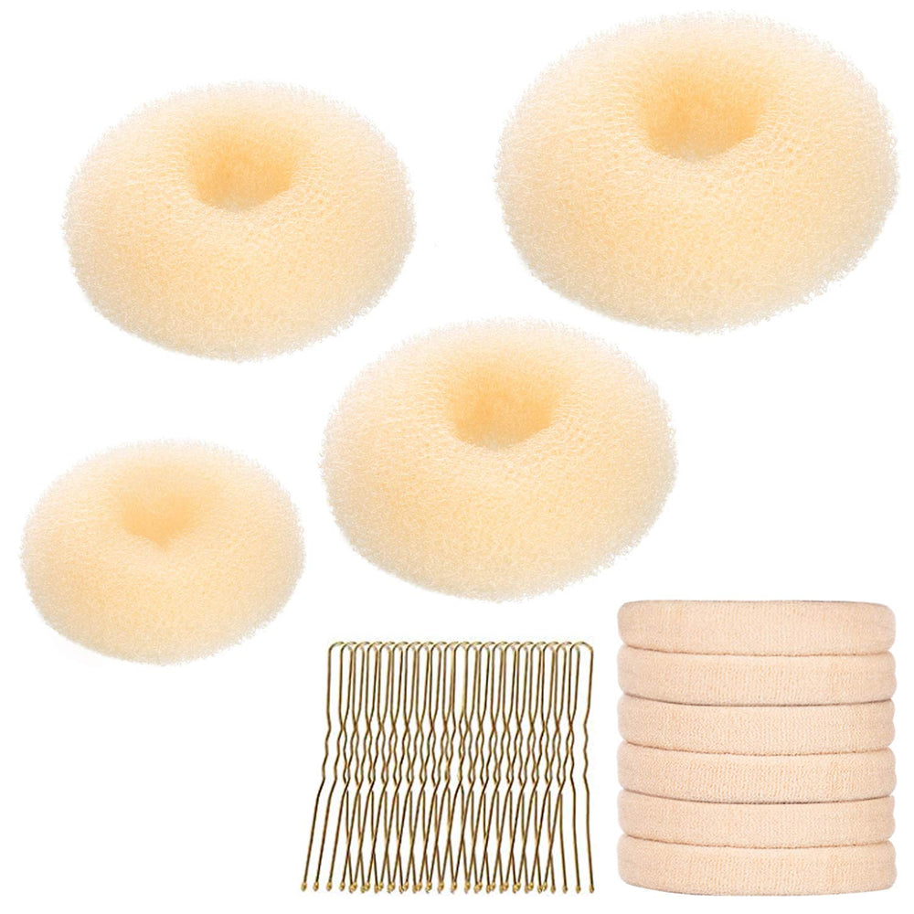 YaFex bun maker large donut blonde for fast, secure bun styling