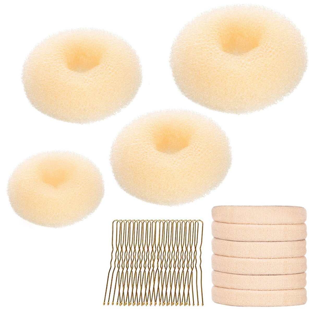 YaFex bun maker large donut blonde for fast, secure bun styling