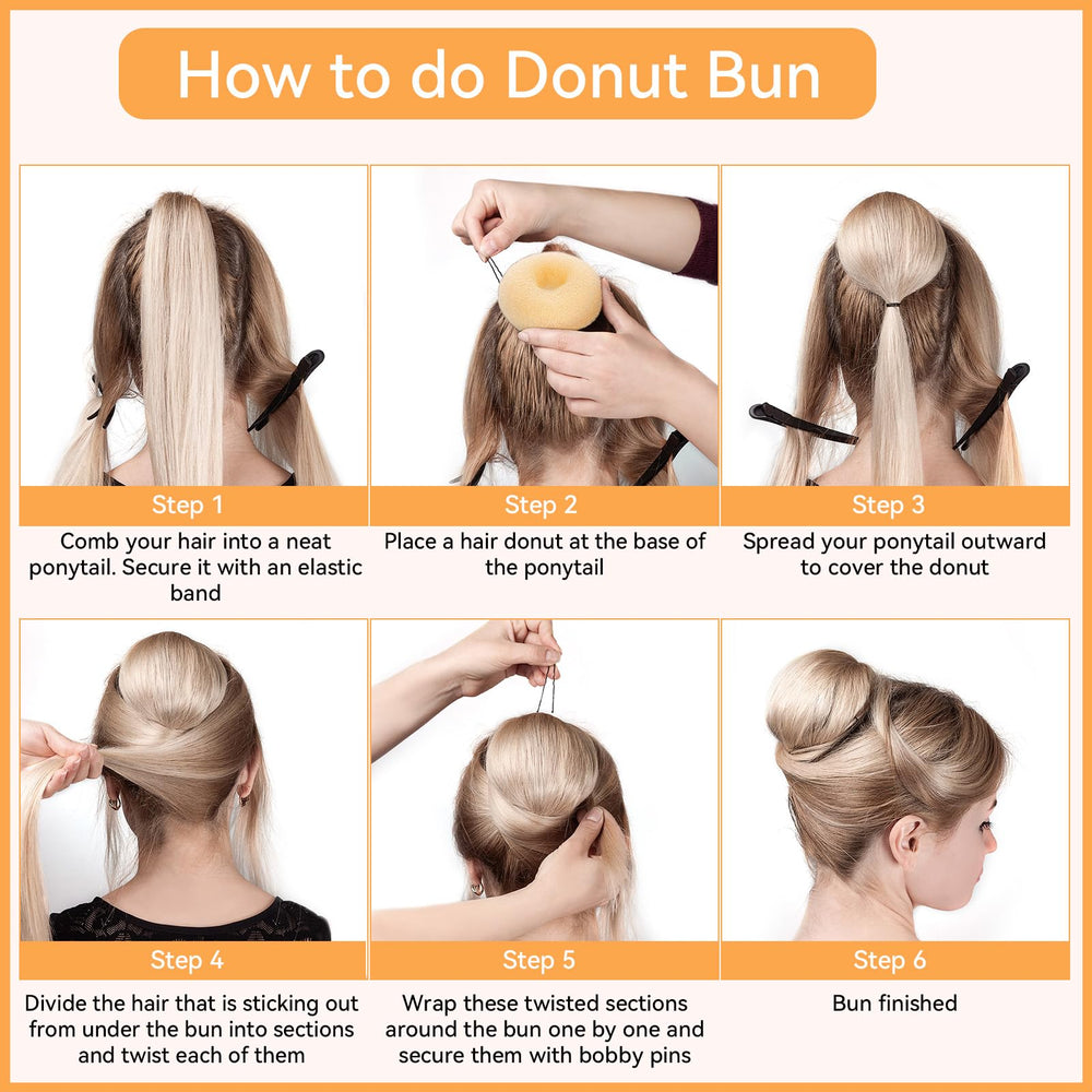 YaFex bun maker medium donut blonde for polished chignon in minutes