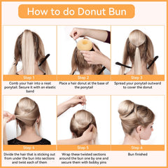 YaFex bun maker medium donut blonde for polished chignon in minutes