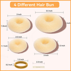 YaFex bun maker small donut blonde for petite updos and fine hair