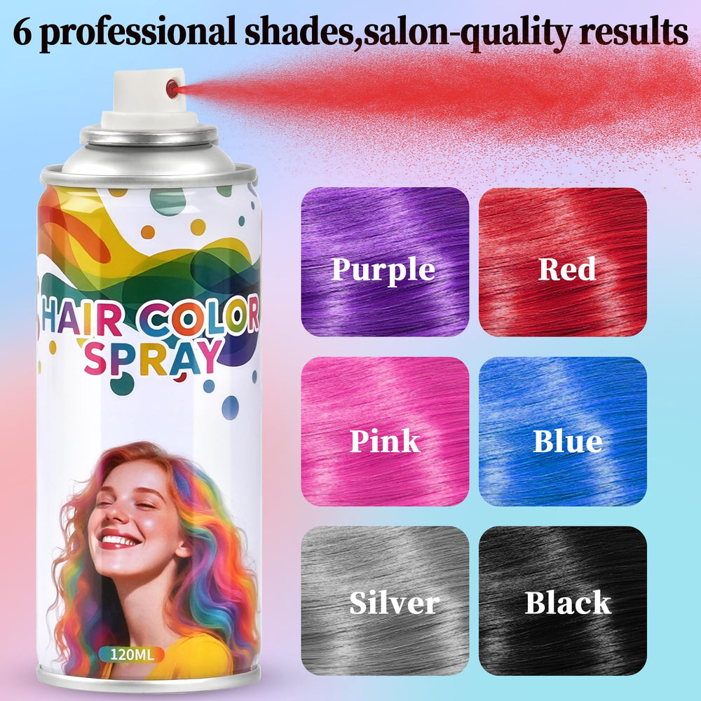 Yabacado 6-pack hair spray pink for playful daytime style