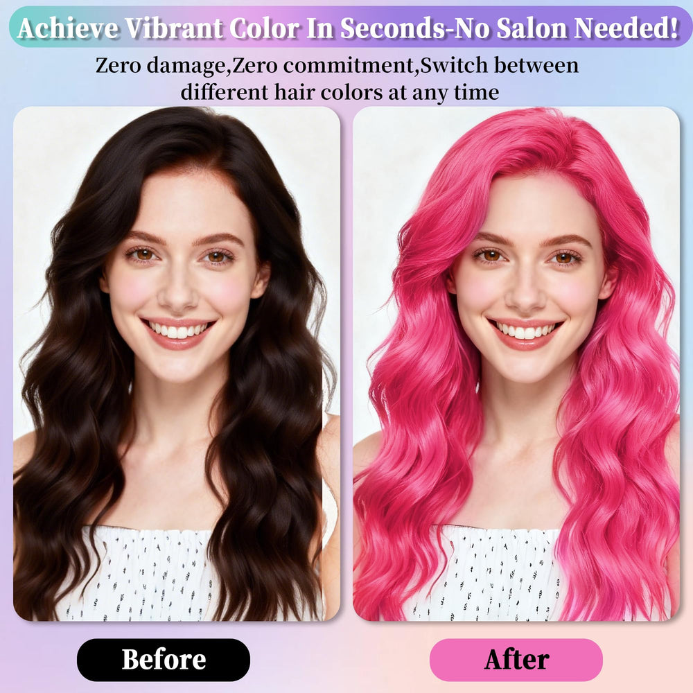 Yabacado pink hair spray being applied for bold party-ready color.