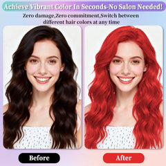 Yabacado Red Hair Spray bottle close-up shows bold shade