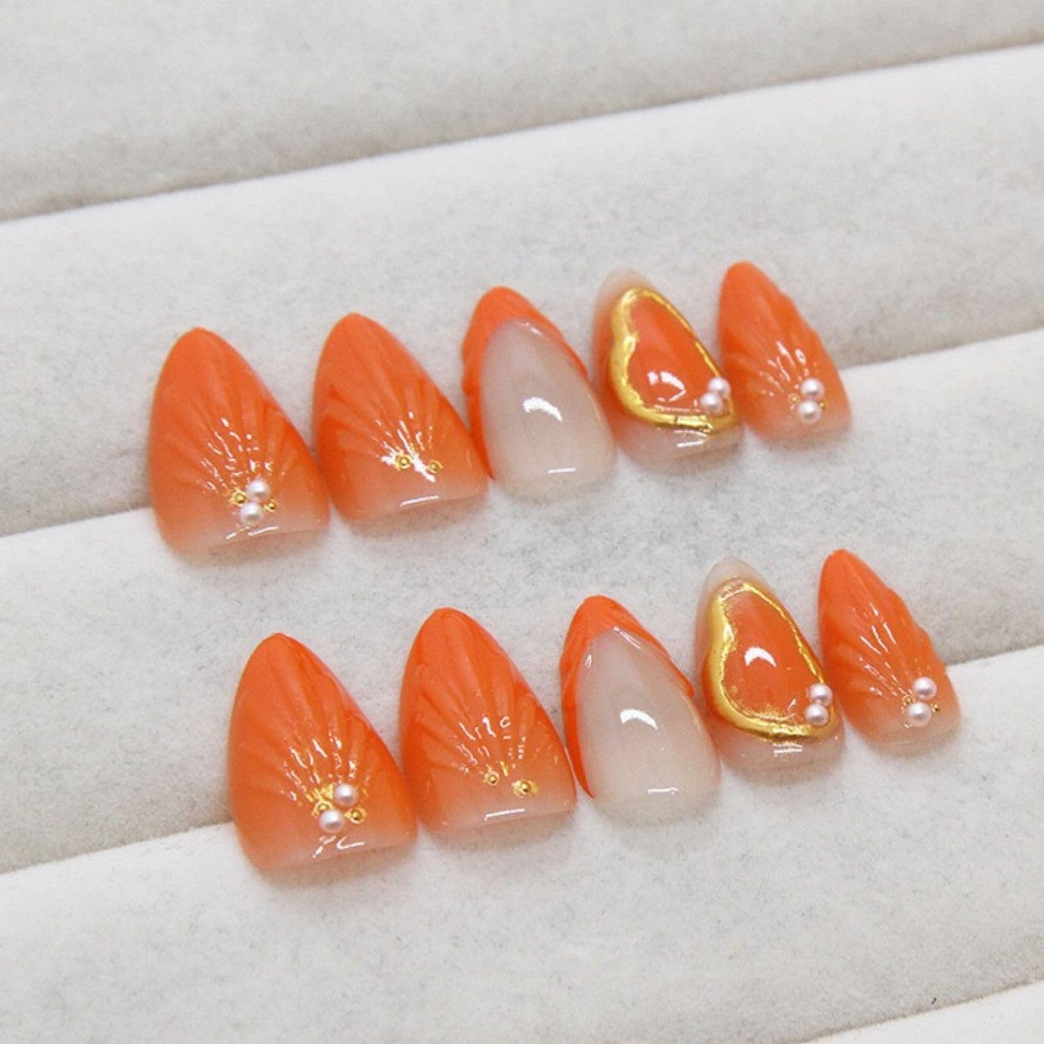 Yabonica short oval nails pre-shaped to fit natural curves.