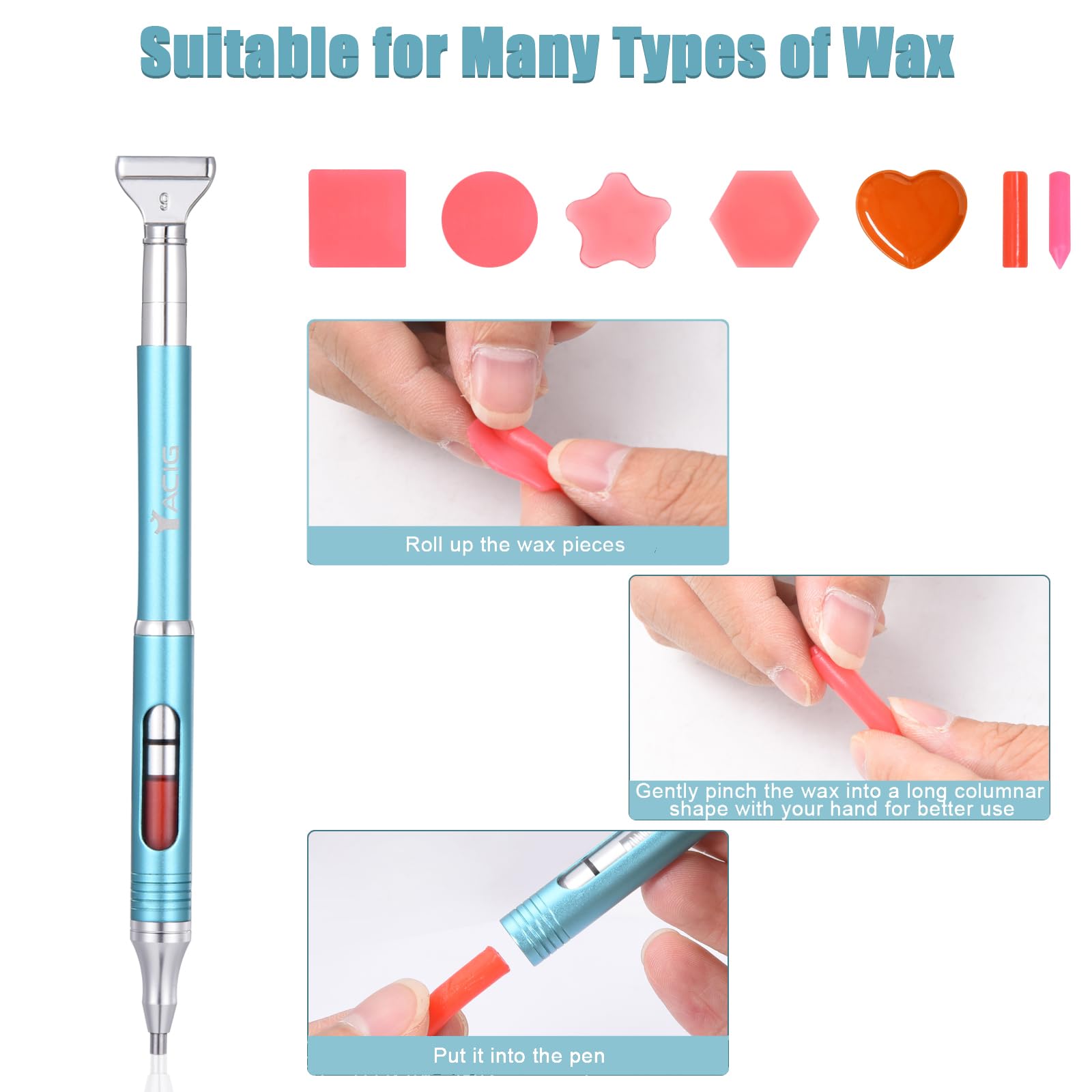 Yacig blue diamond art pen package, ready-to-use set for DIY projects.