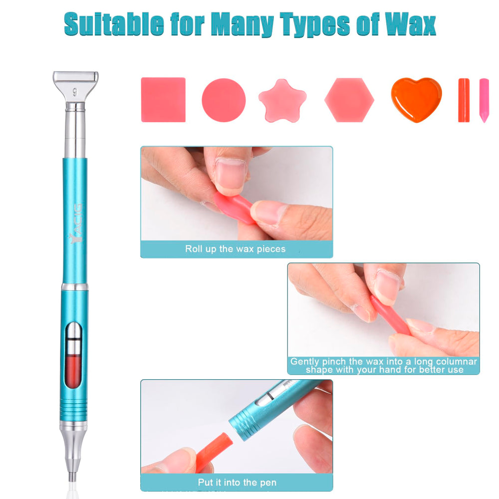Yacig blue diamond art pen package, ready-to-use set for DIY projects.