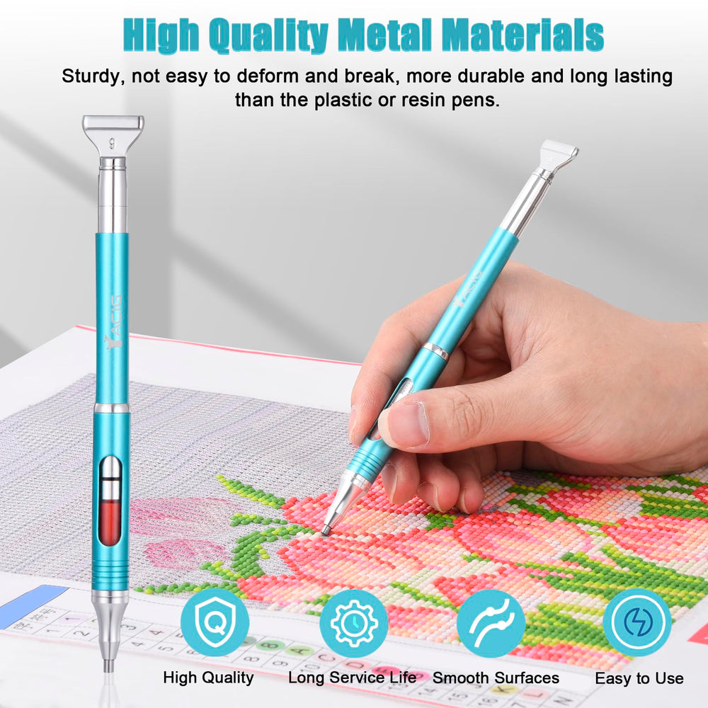 Yacig diamond art pen in use, precise placement with a comfortable grip.