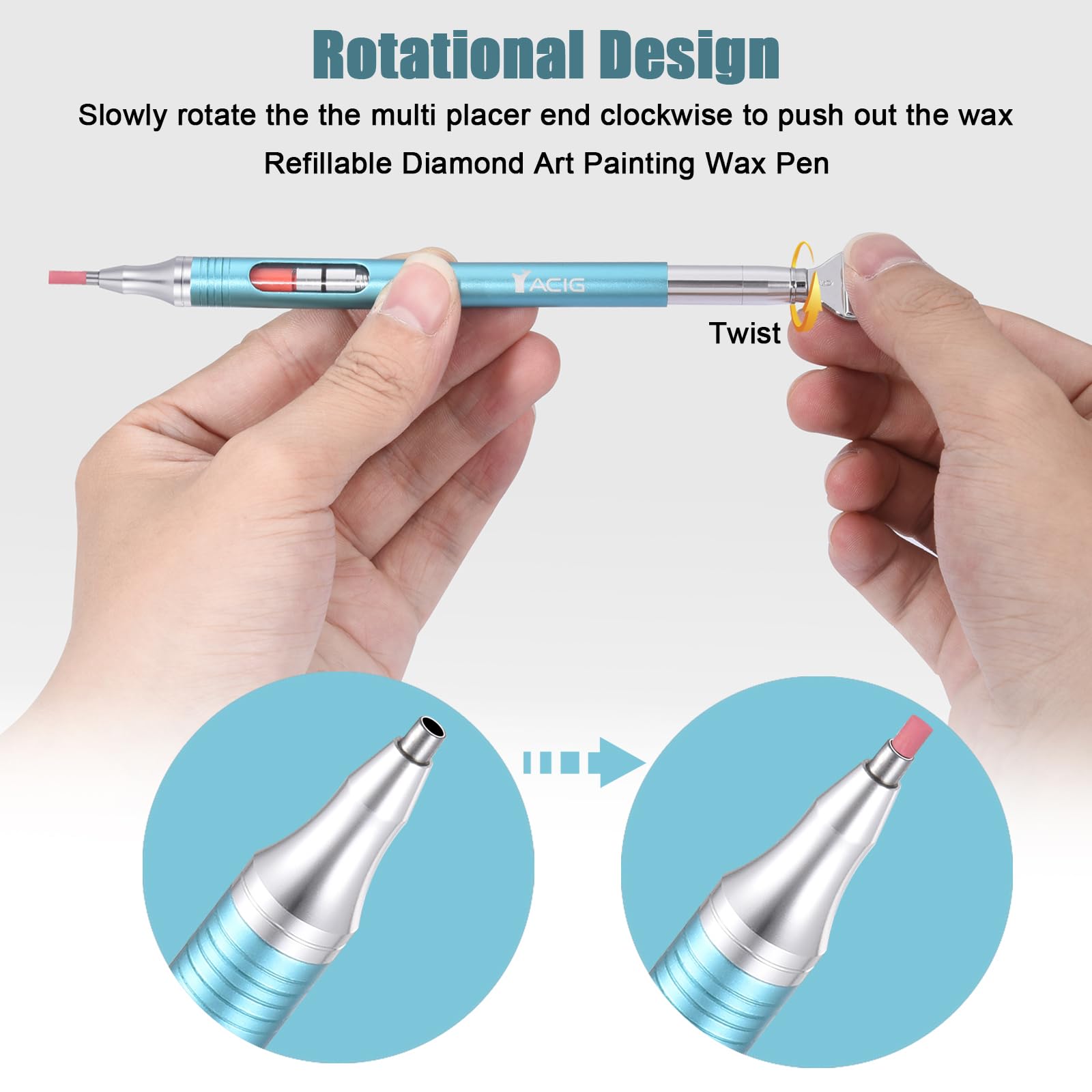 Yacig rhinestone picker tool, quick gem placement with no constant wax dipping.