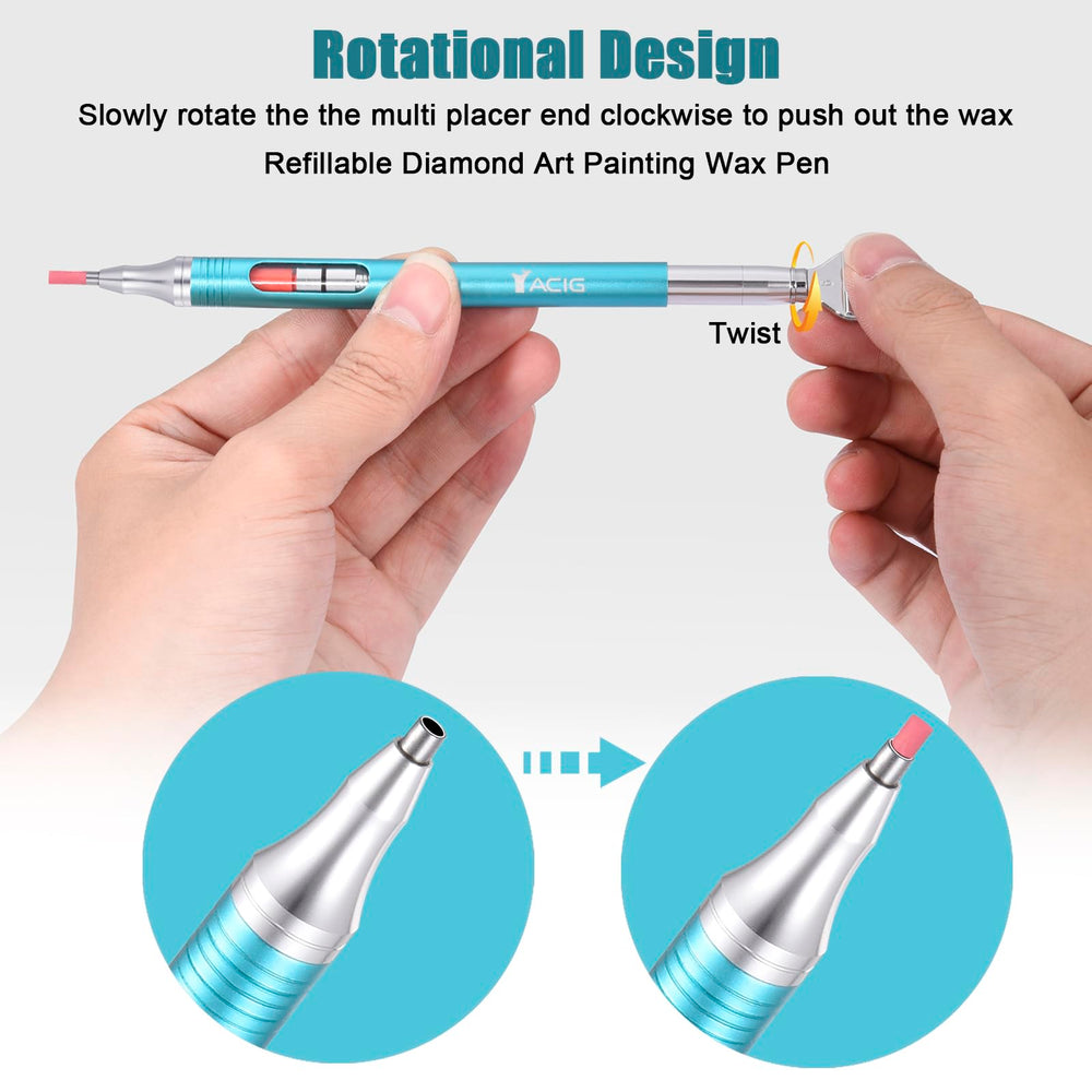Yacig rhinestone picker tool, quick gem placement with no constant wax dipping.
