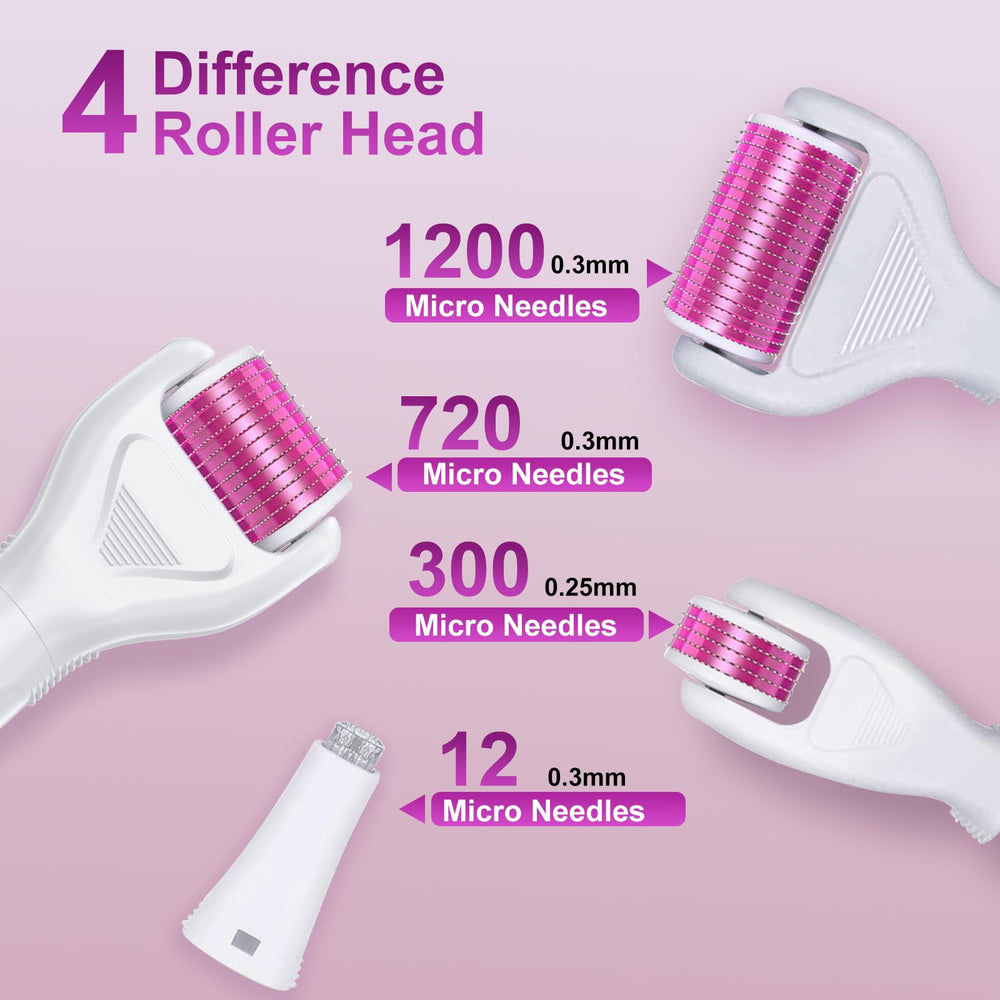 YaFex Derma Roller needle-lengths close-up shows 0.25mm options for gentle boosts