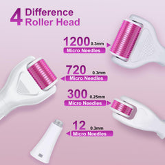 YaFex Derma Roller needle-lengths close-up shows 0.25mm options for gentle boosts