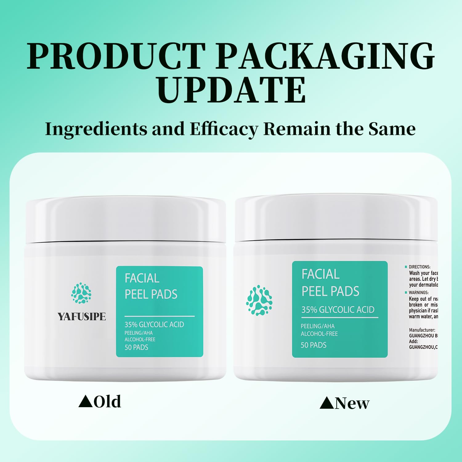 YAFUSIPE gift-pack presentation of the glycolic pads as a skincare gift