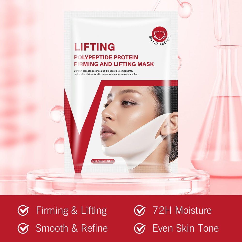 YAFUSIPE neck-face tightening mask on skin showing refined contours