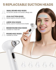 YAGETU white kit includes 5 probes for targeted facial cleansing zones.