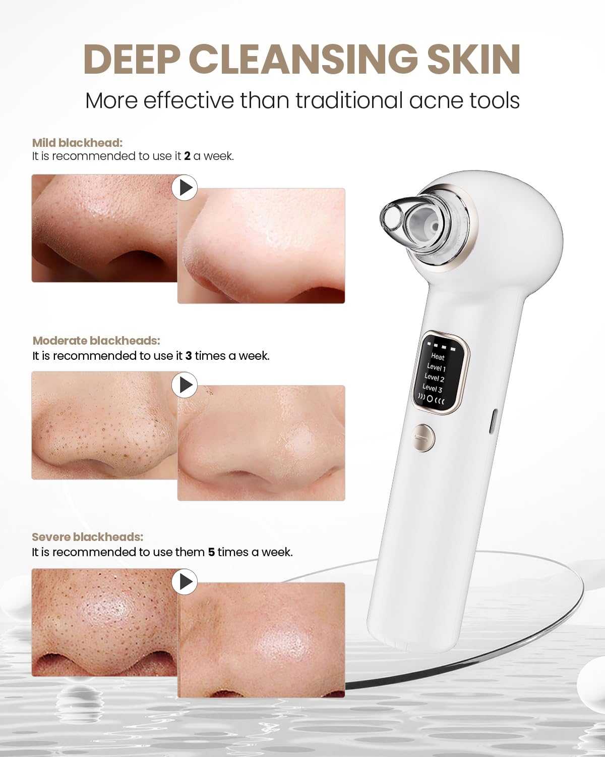YAGETU white compact design fits neatly on a vanity.