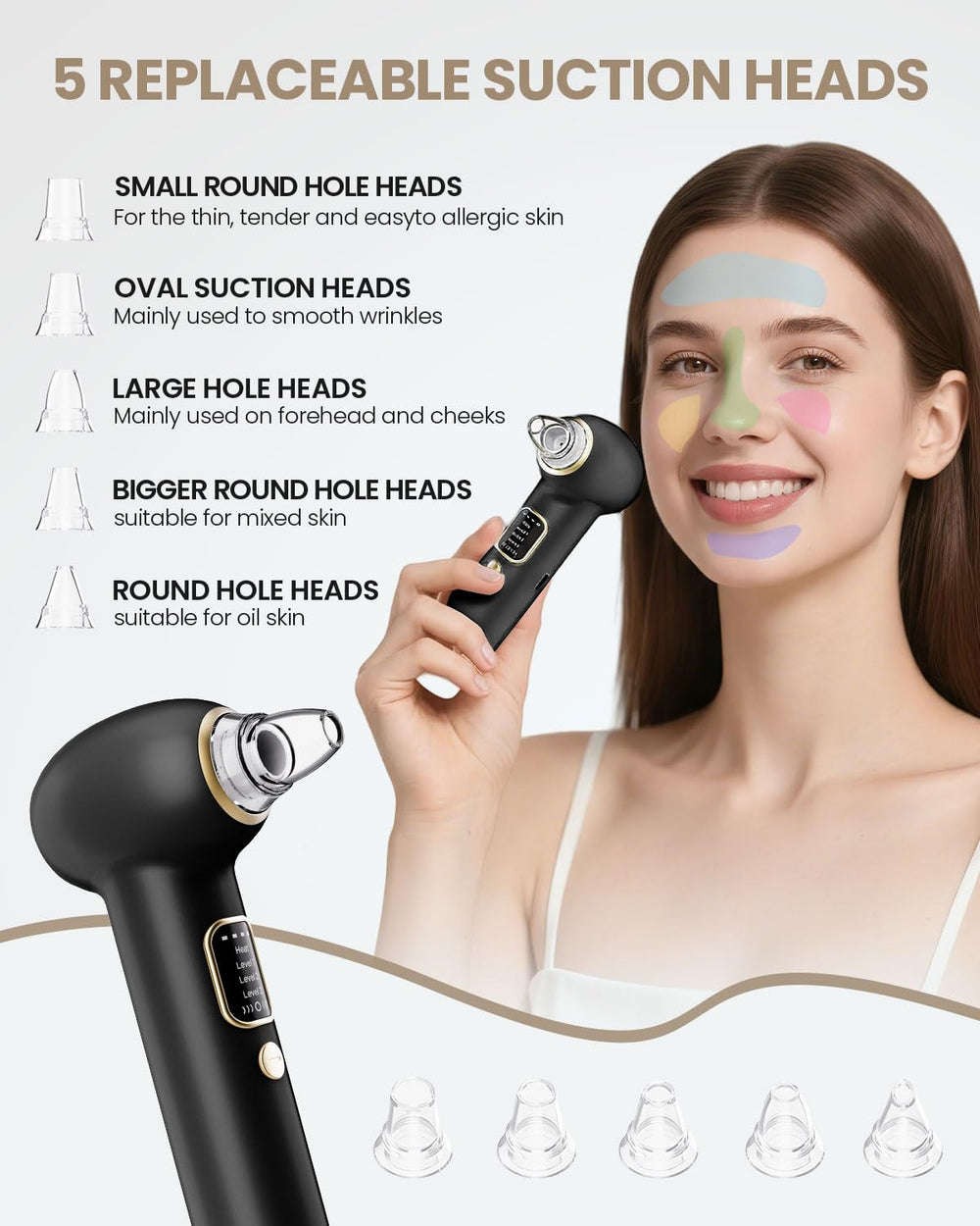 Yagetu pore vacuum digital display shows precise level control during use.