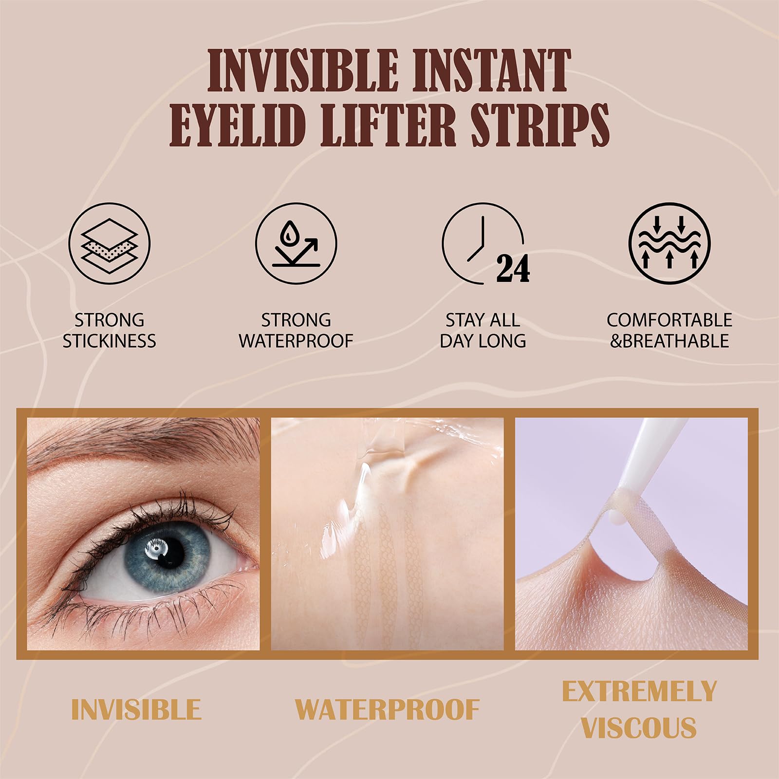 YAGUVI Eyelid Tape application step visual for beginner-friendly routine.
