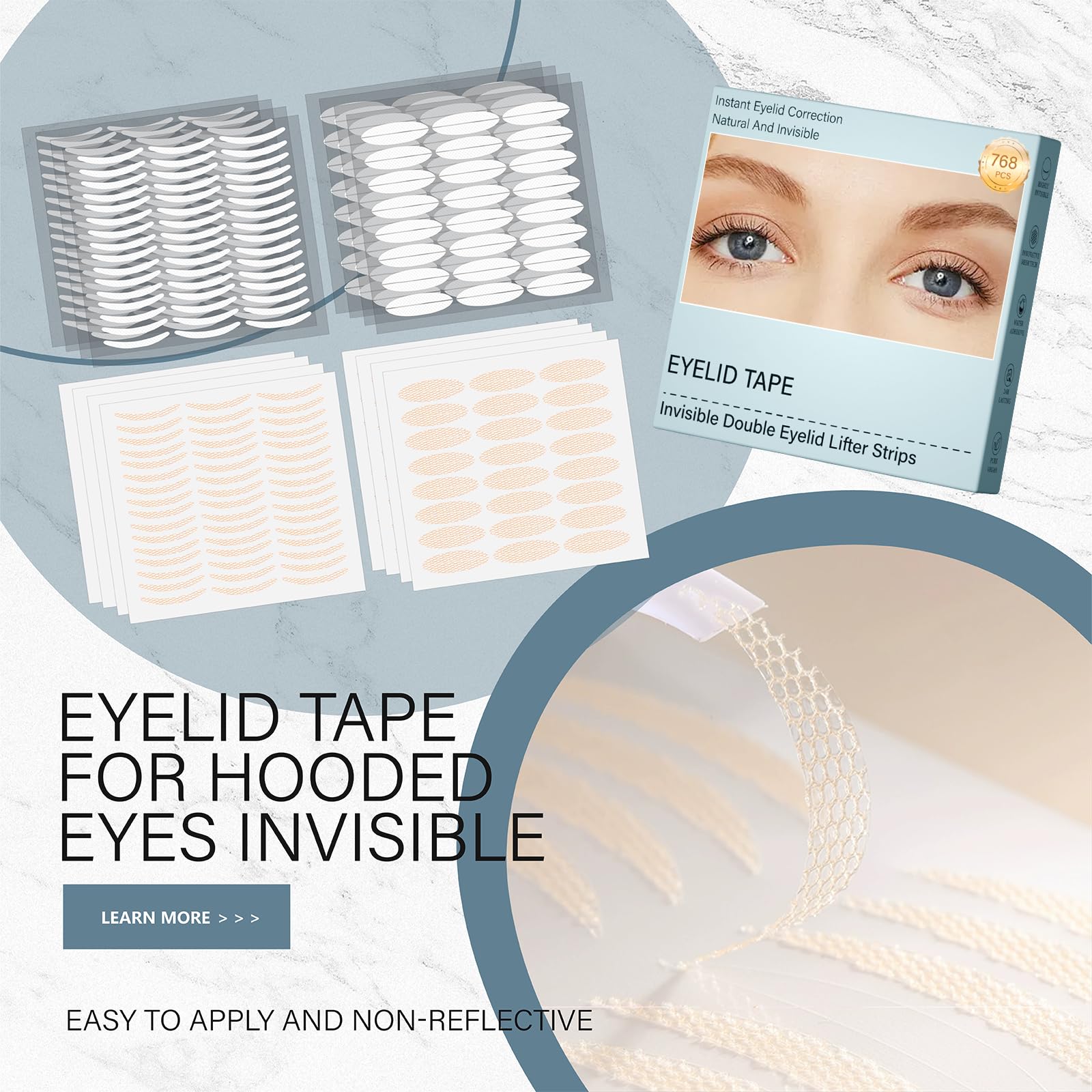 YAGUVI daily-use eyelid tape designed for all-day wear
