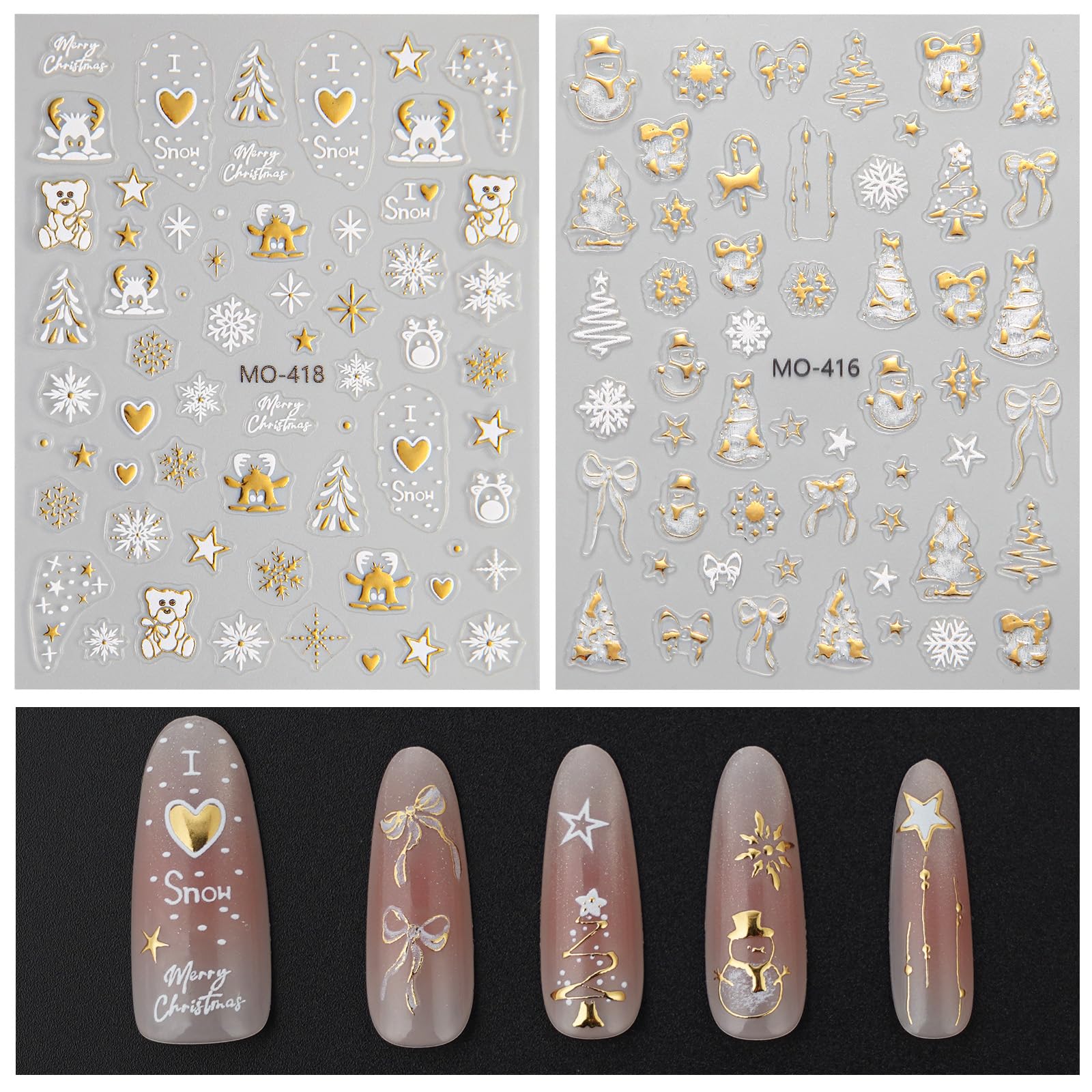 Yakomon nail sticker application process with tweezers for precise placement.