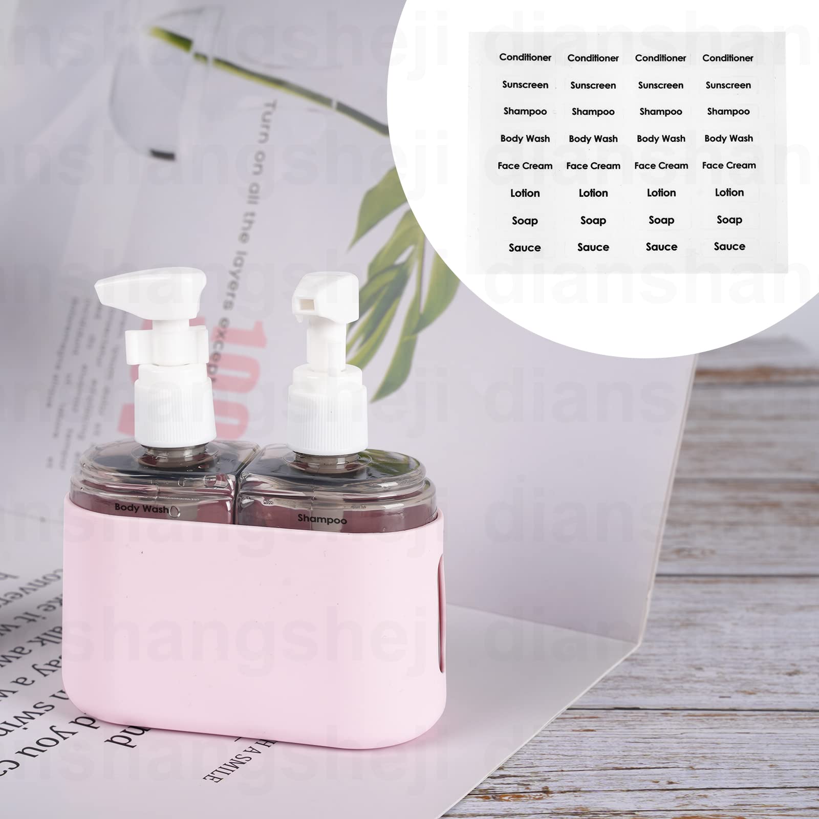 Yamadura label stickers for creams and shampoos help stay organized