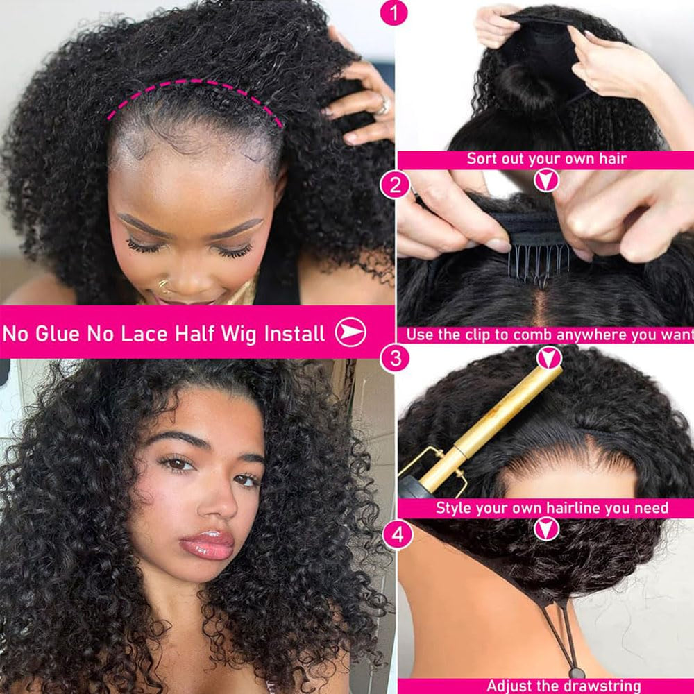 yamduly half wig water-wave side view highlights density and movement