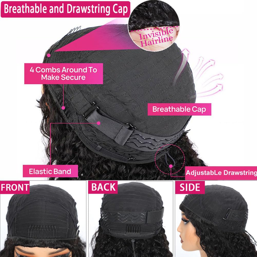 yamduly headband wig clip-in closeup demonstrates quick, glue-free styling