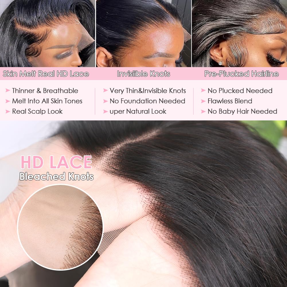 Yamikk hd lace frontal wig small knots detail showing delicate, invisible knots.
