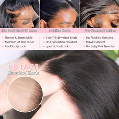 Yamikk hd lace frontal wig small knots detail showing delicate, invisible knots.