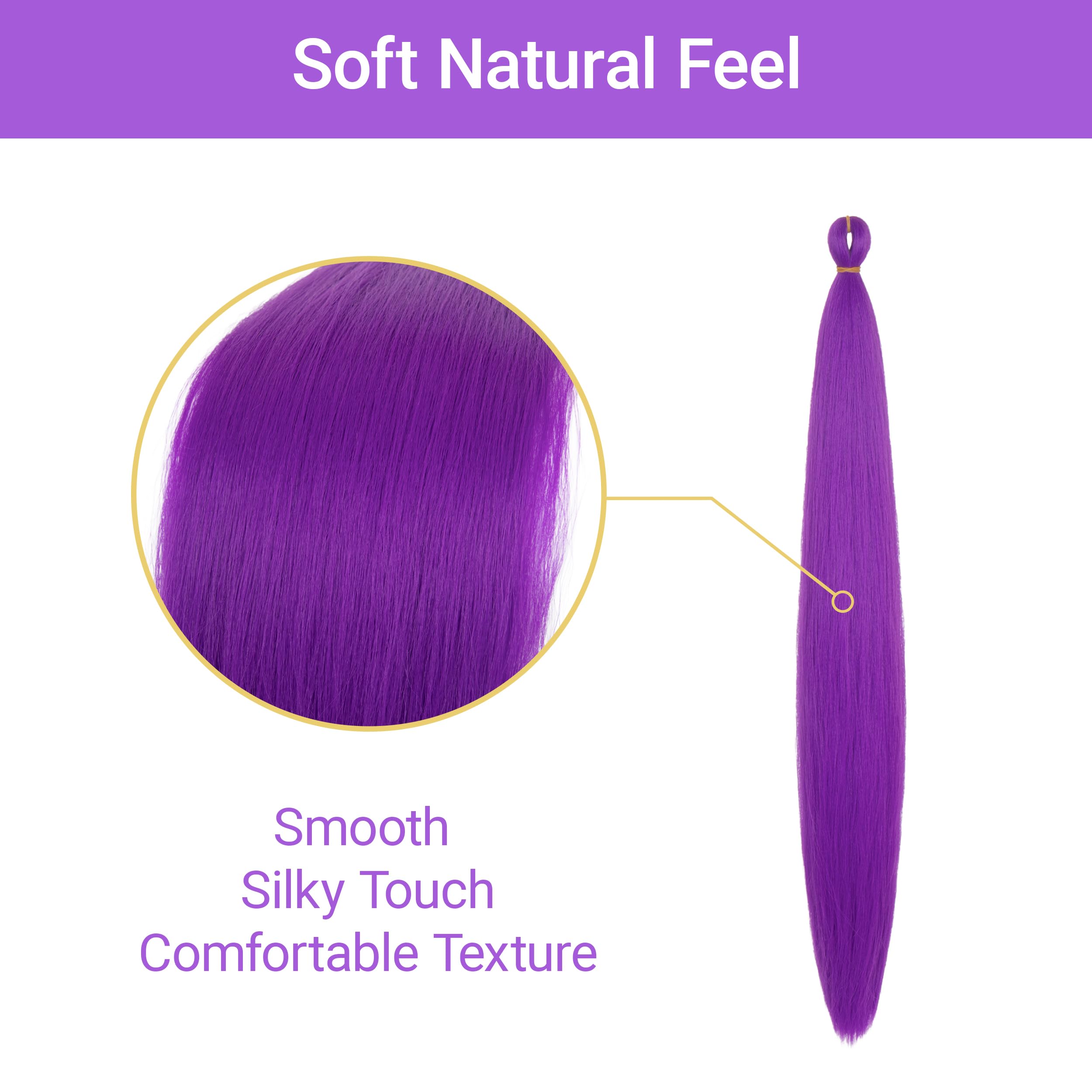 Yan Dream long purple braiding hair with natural-looking yaki texture and smooth finish.