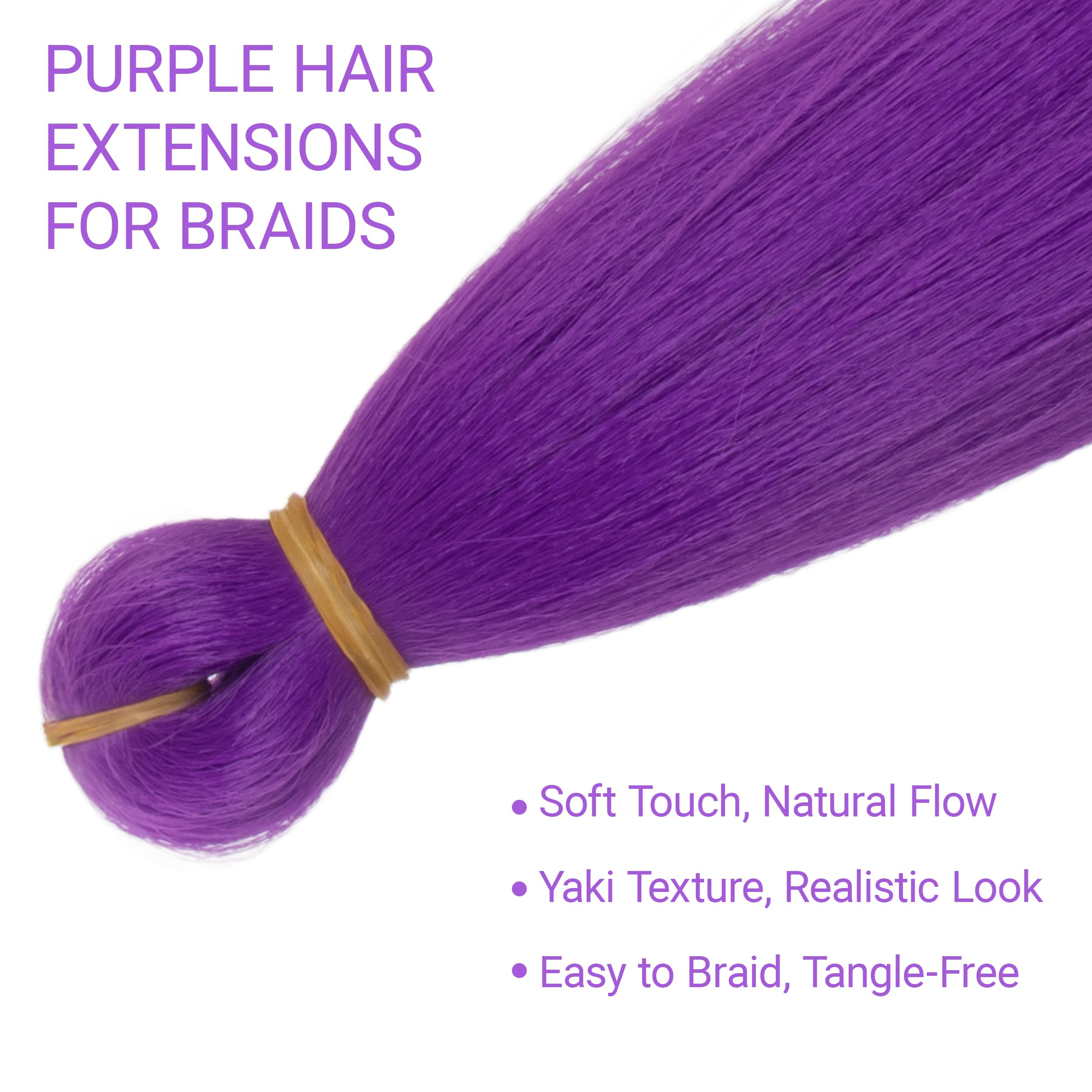 Yan Dream soft, skin-friendly purple braiding hair ideal for all-day wear.