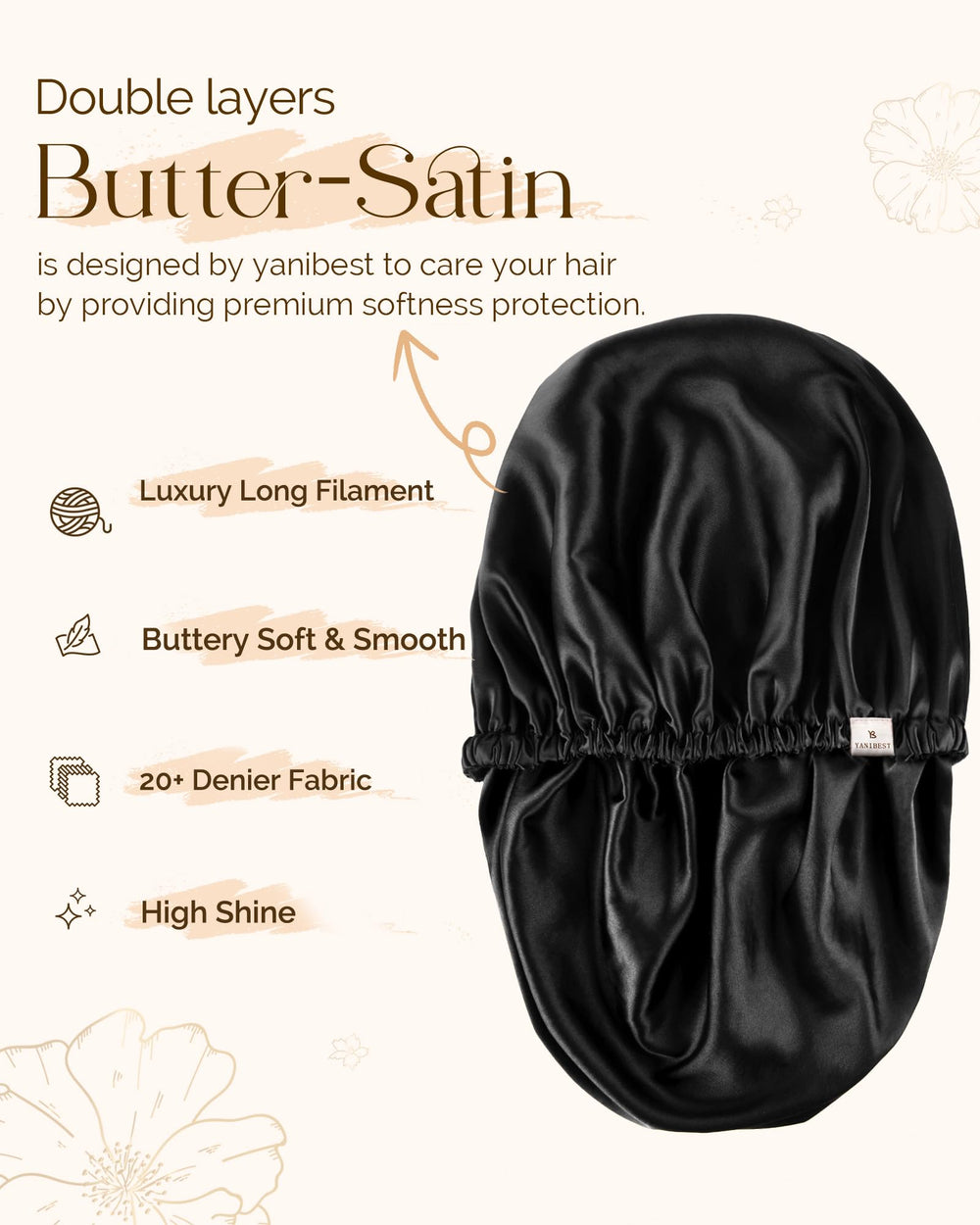 Yanibest bonete para cabello rizado mantiene rizos definidos sin enredos