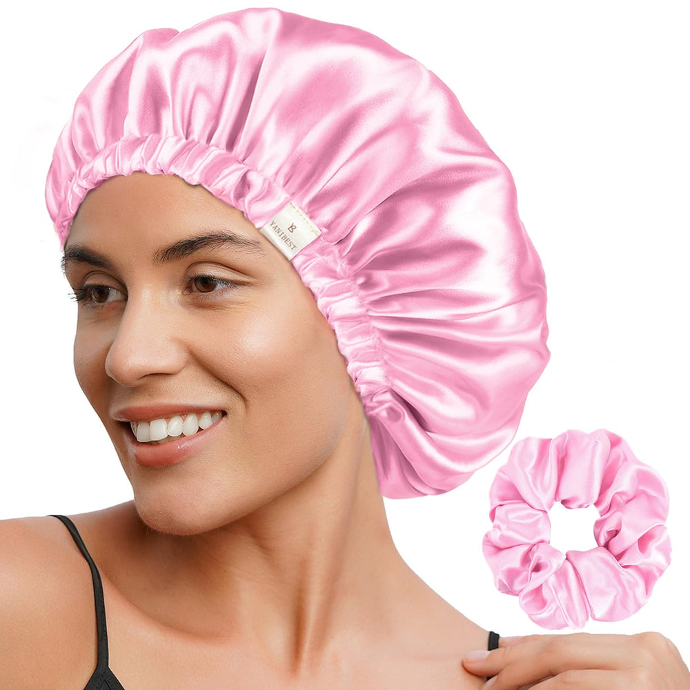 Yanibest bonete satén ajustable para dormir, reduce fricción y enredos.