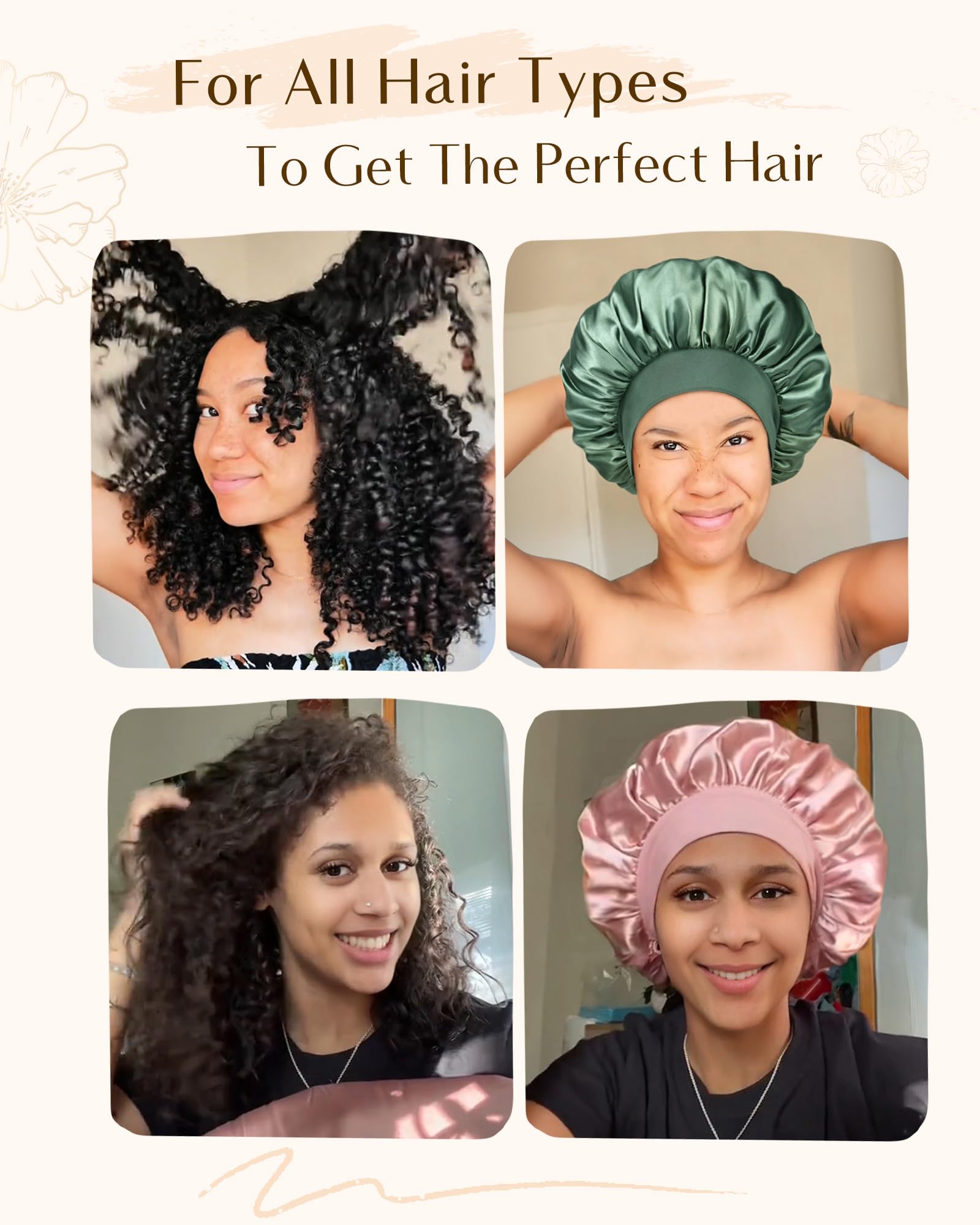 YANIBEST sleep bonnet is versatile for washing, makeup, and housework.
