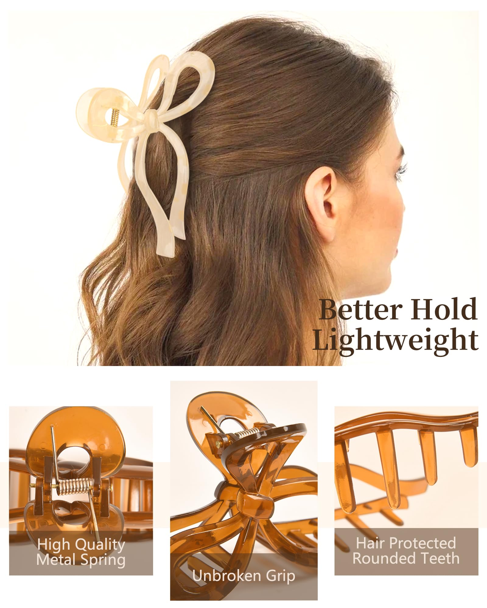 Yanibest bow clip with easy-grab handle for quick daily styling