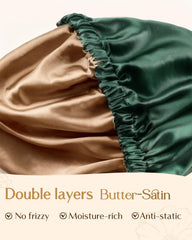 YANIBEST double-layer satin bonnet reversible colors offers gentle overnight hair protection.