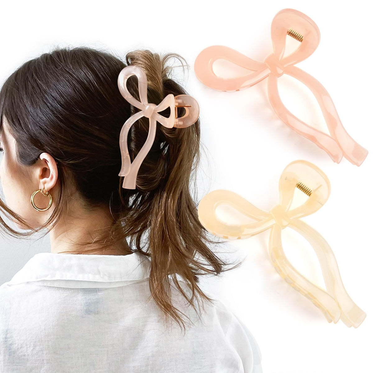 Yanibest elegant bow hair claw clip closeup showing secure all-day styling