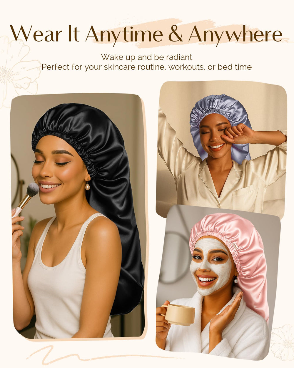 YANIBEST bonnet used during skincare and face routines