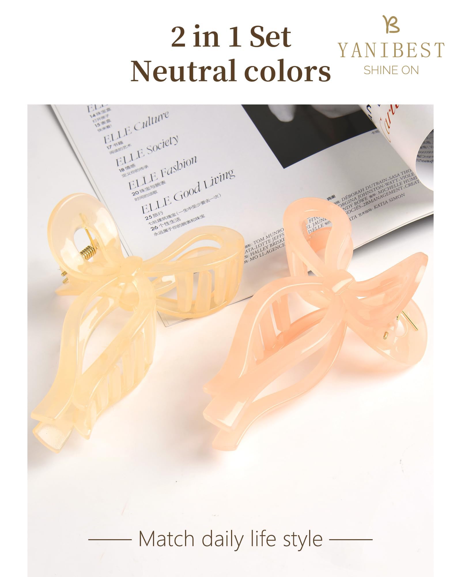 Yanibest gift-ready bow clip in packaging for holidays