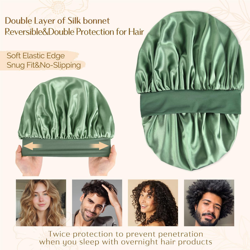 YANIBEST hair-protection satin bonnet demonstrates frizz reduction during nightly use