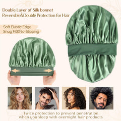 YANIBEST hair-protection satin bonnet demonstrates frizz reduction during nightly use