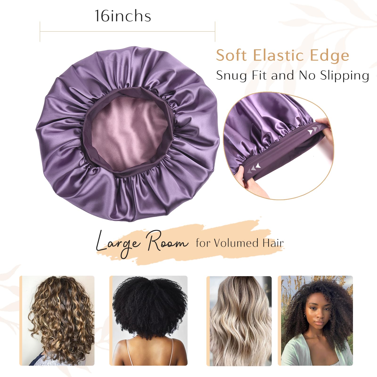 YANIBEST hair-protection satin bonnet reduces friction and knotting for curls.
