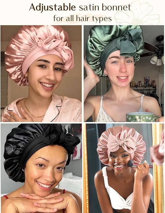 YANIBEST bonnet in morning routine setting protecting hair and preserving style