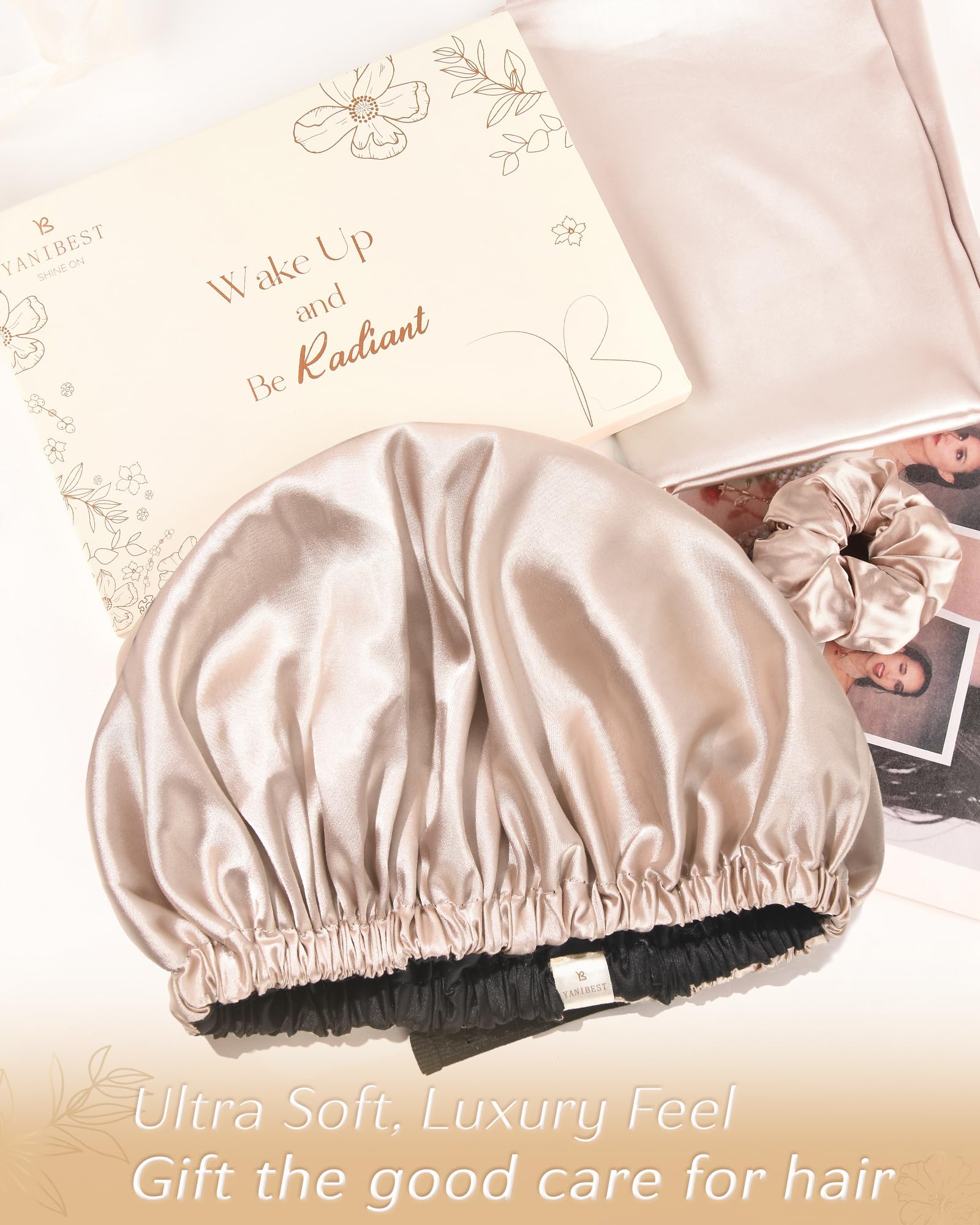 YANIBEST multifunctional satin bonnet—great for sleeping, masks, and light styling