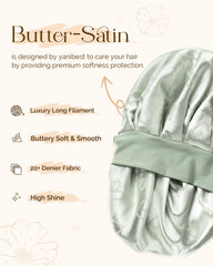 YANIBEST reversible double-layer bonnet green showing two smooth sides for versatile style
