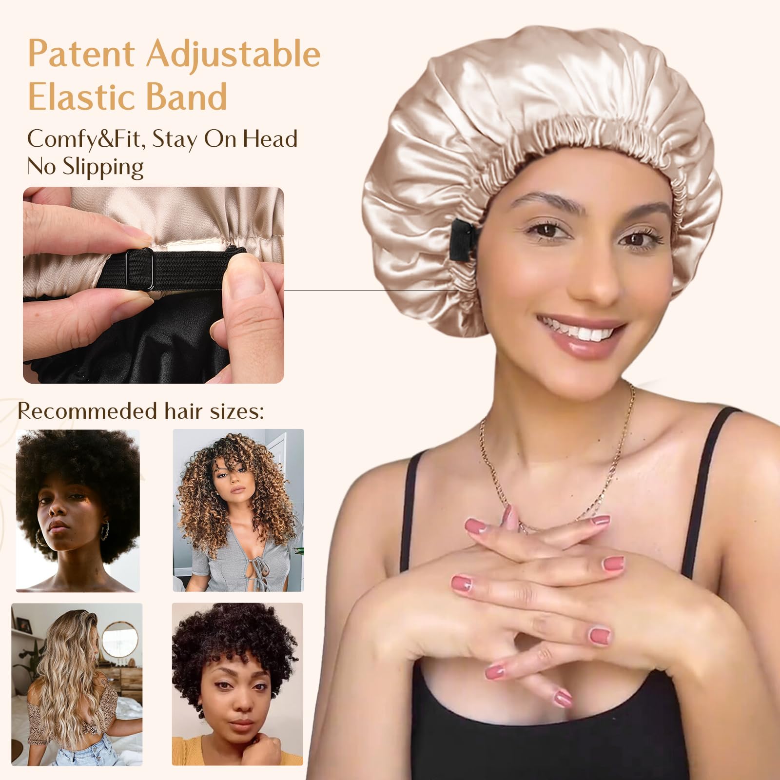 YANIBEST reversible satin bonnet—two colors for versatile styling and moisture retention